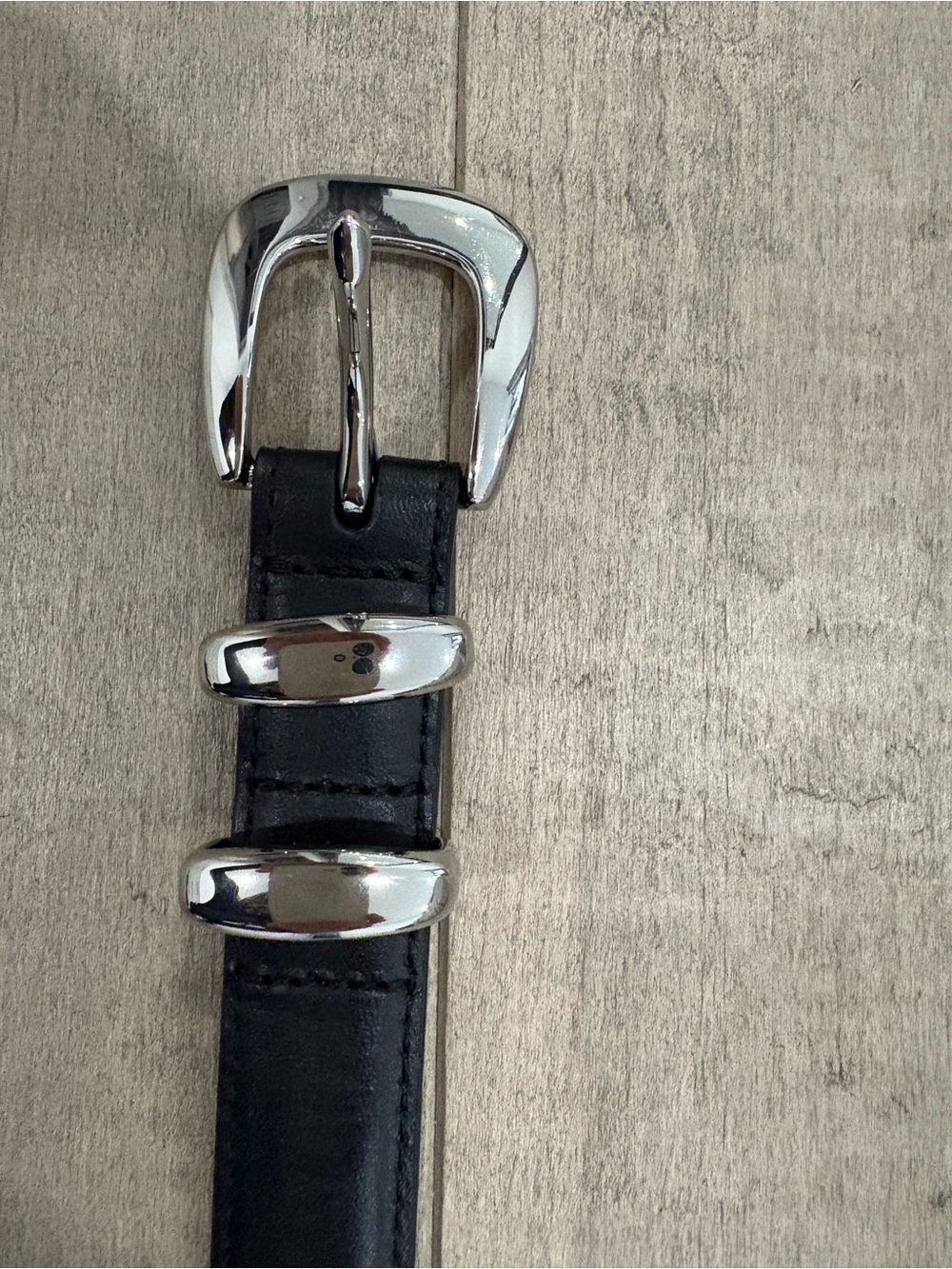 Aritzia legendary solid brass Black Leather Belt with Silver Buckle - Picture 8 of 8